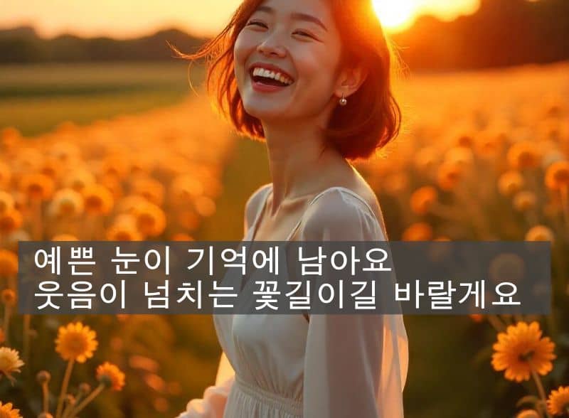 여성 고객에게 감사와 응원하는 메시지를   담은 사진